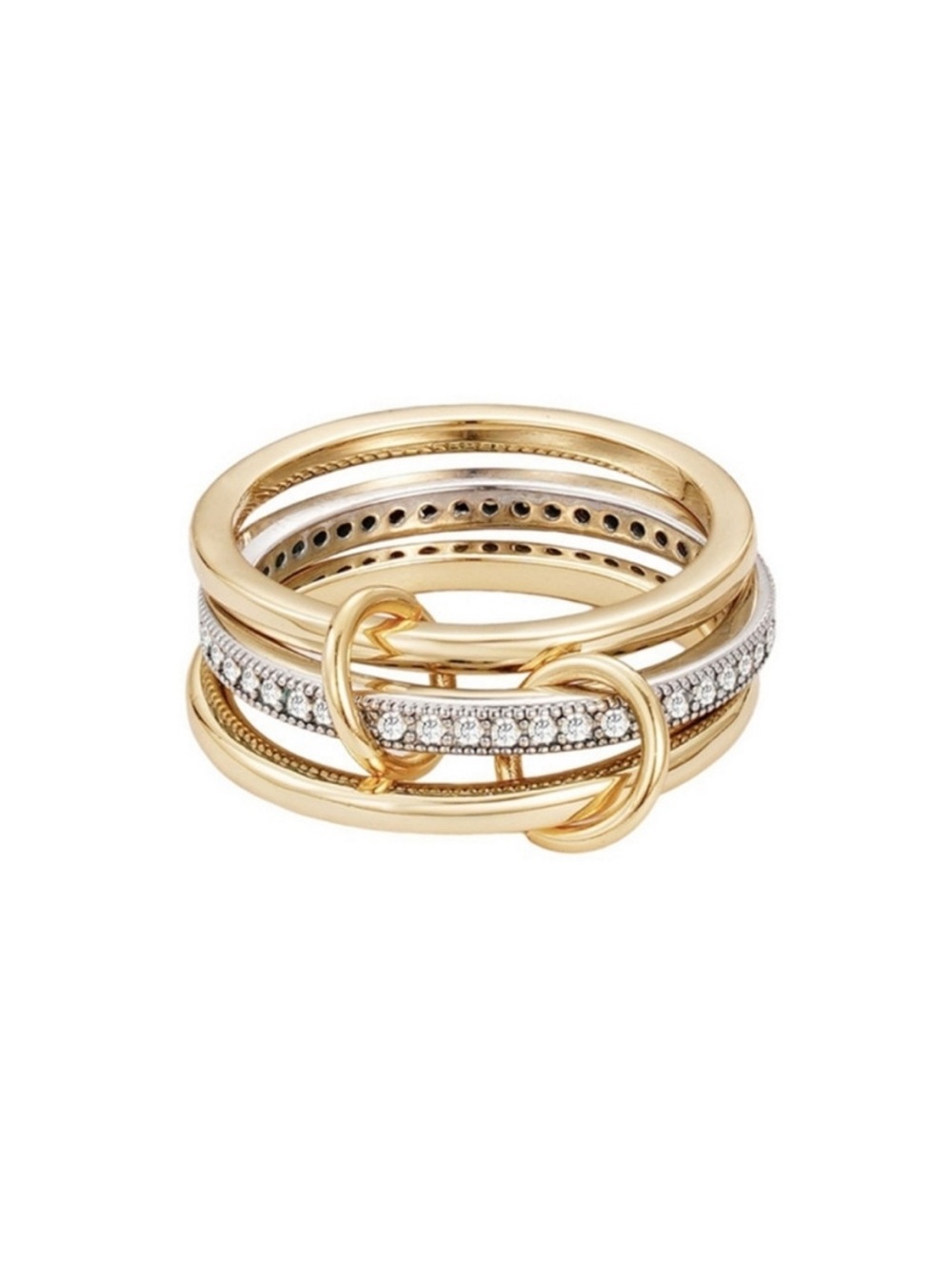 Gold Multi-Band Crystal Accent Women's Ring